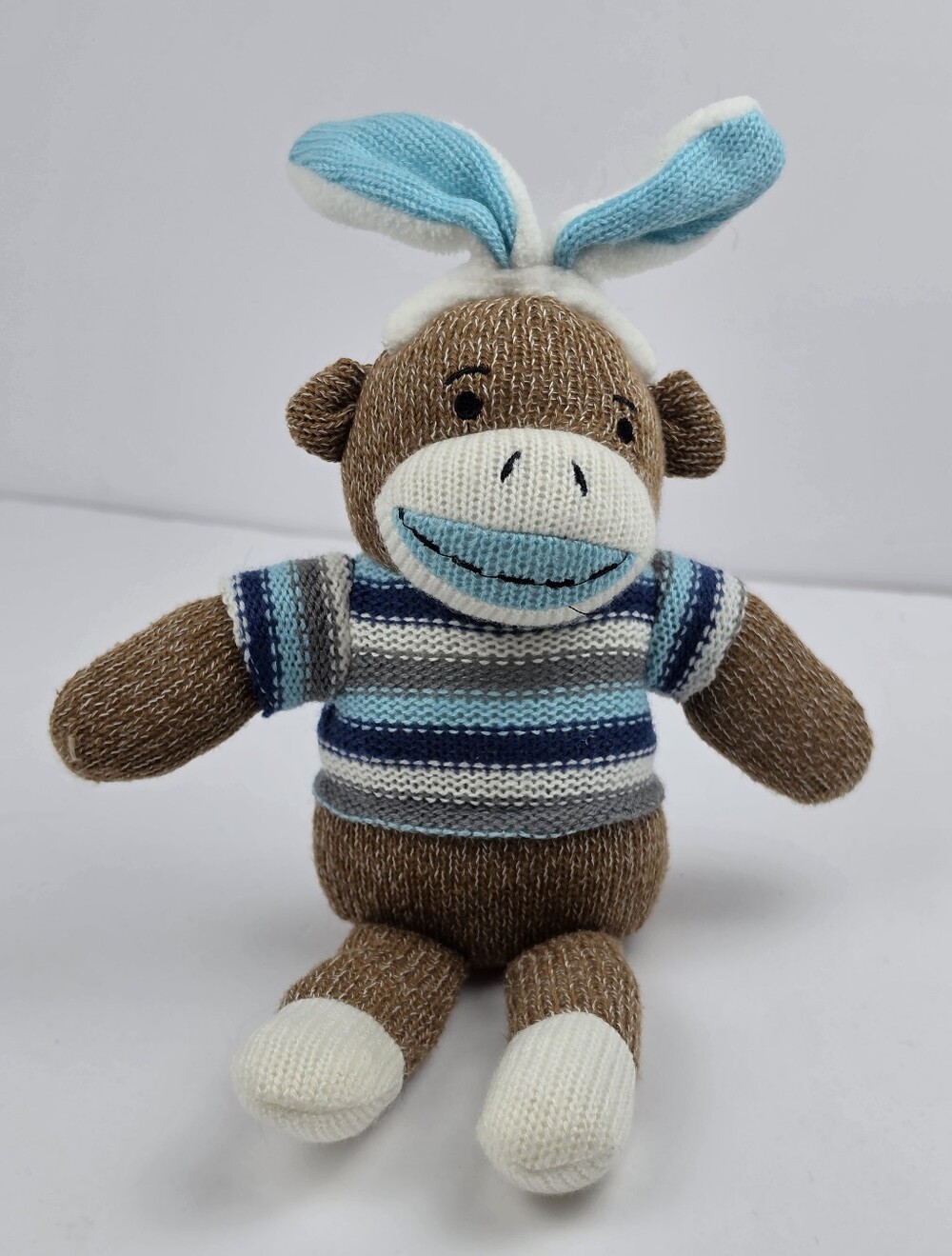 Dan Dee Collector’s Choice Sock Monkey Plush Blue Striped Sweater Stuffed Animal